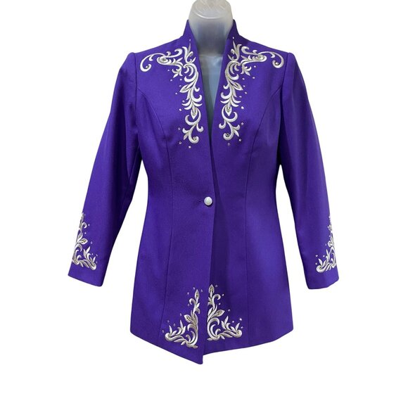 Vintage Hobby Horse Purple Embellished Western Show Jacket Size Small - Picture 9 of 10